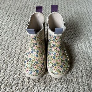 Zara Floral Ankle Rain Boots
